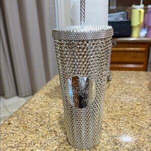 Starbucks Dazzling Silver Rhinestone Tumbler